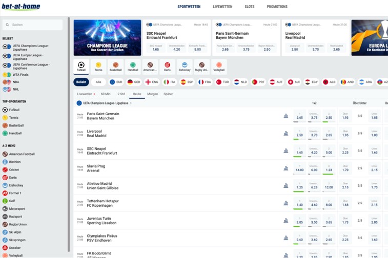 Bet at home 2026 registrieren